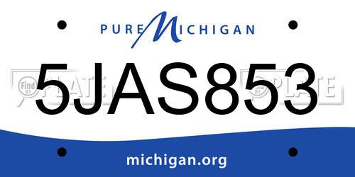 5JAS853 Michigan License Plate