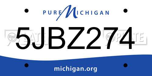 5JBZ274 Michigan License Plate