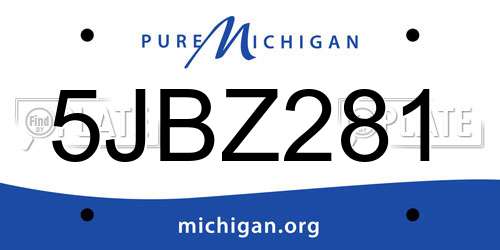 5JBZ281 Michigan License Plate