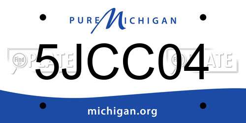 5JCC04 Michigan License Plate