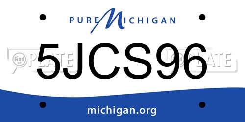 5JCS96 Michigan License Plate