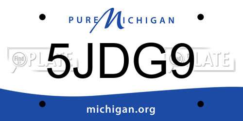 5JDG9 Michigan License Plate