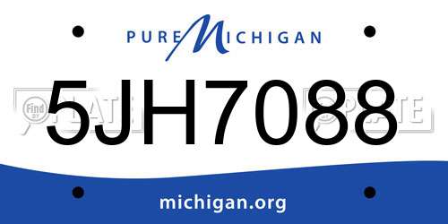 5JH7088 Michigan License Plate