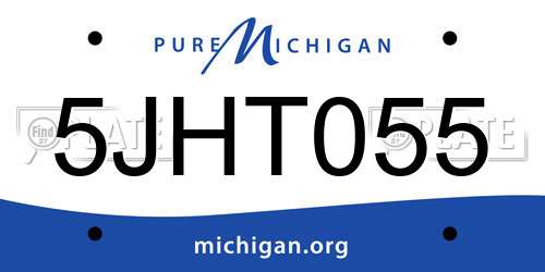 5JHT055 Michigan License Plate