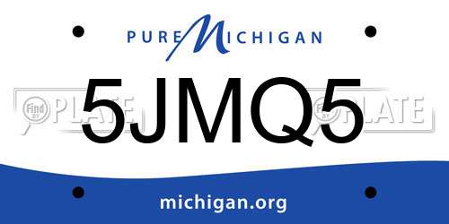 5JMQ5 Michigan License Plate