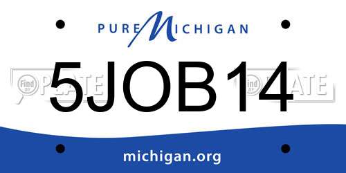 5JOB14 Michigan License Plate