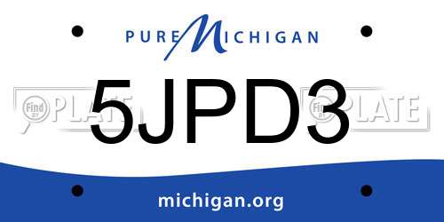 5JPD3 Michigan License Plate