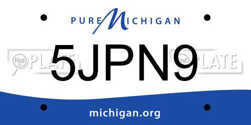 5JPN9 Michigan License Plate