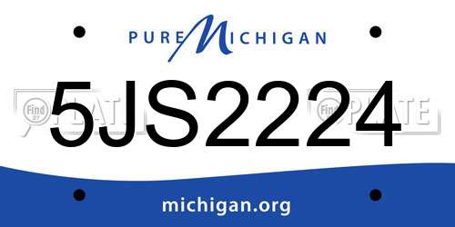 5JS2224 Michigan License Plate
