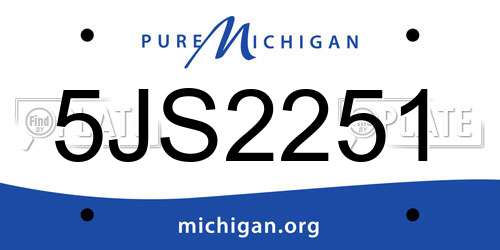 5JS2251 Michigan License Plate