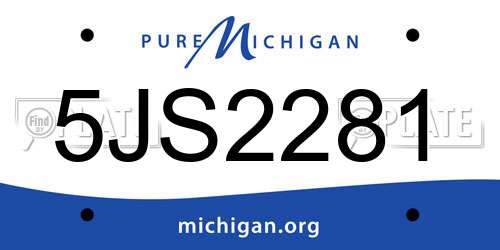 5JS2281 Michigan License Plate