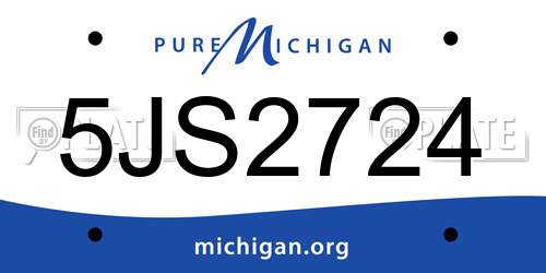 5JS2724 Michigan License Plate
