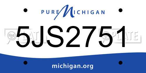5JS2751 Michigan License Plate
