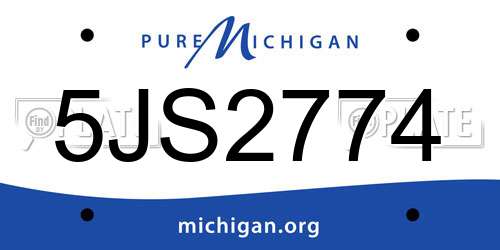 5JS2774 Michigan License Plate