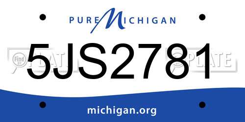 5JS2781 Michigan License Plate