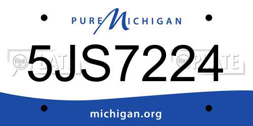 5JS7224 Michigan License Plate