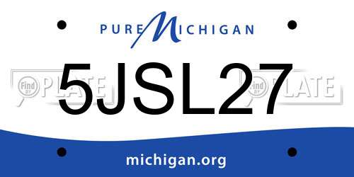 5JSL27 Michigan License Plate