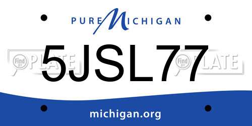 5JSL77 Michigan License Plate