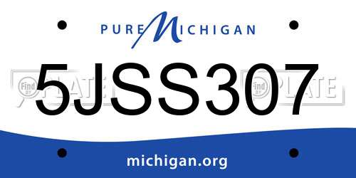 5JSS307 Michigan License Plate