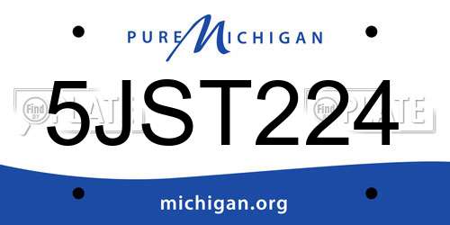 5JST224 Michigan License Plate