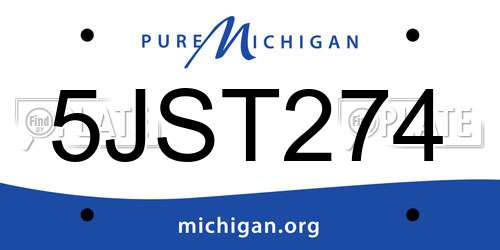5JST274 Michigan License Plate