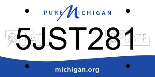 5JST281 Michigan License Plate