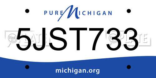 5JST733 Michigan License Plate
