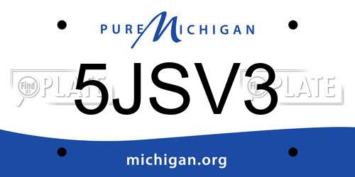 5JSV3 Michigan License Plate