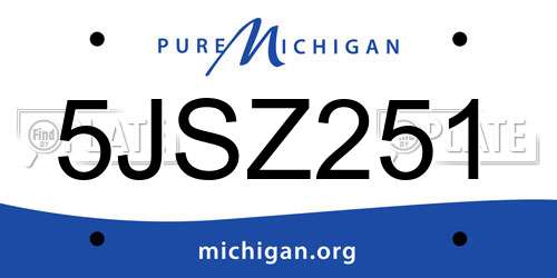 5JSZ251 Michigan License Plate