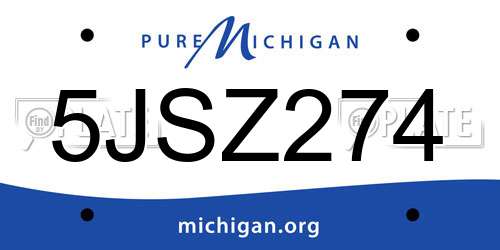 5JSZ274 Michigan License Plate