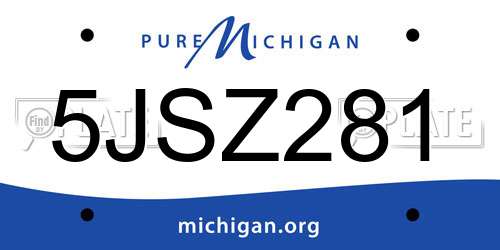 5JSZ281 Michigan License Plate