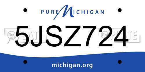 5JSZ724 Michigan License Plate