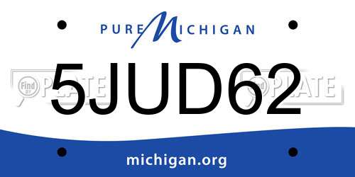 5JUD62 Michigan License Plate