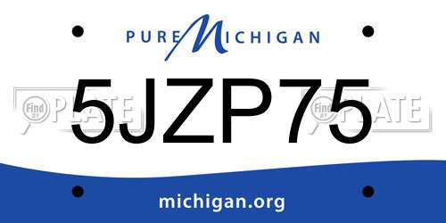5JZP75 Michigan License Plate