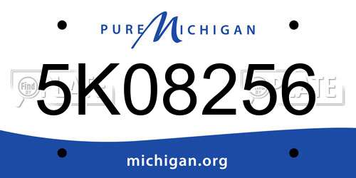 5K08256 Michigan License Plate