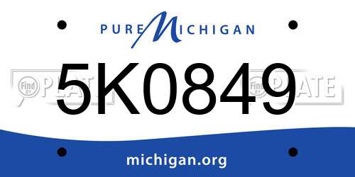 5K0849 Michigan License Plate