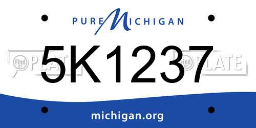 5K1237 Michigan License Plate