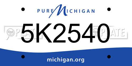 5K2540 Michigan License Plate