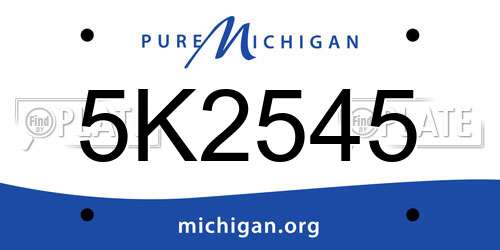 5K2545 Michigan License Plate