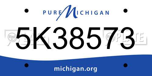 5K38573 Michigan License Plate