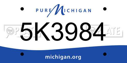 5K3984 Michigan License Plate