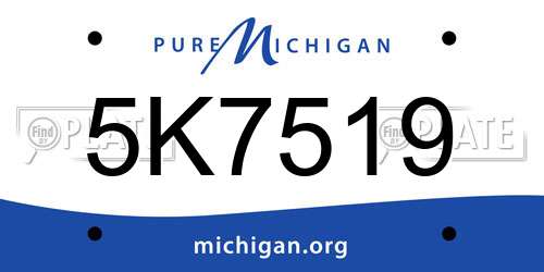 5K7519 Michigan License Plate