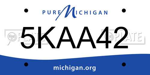 5KAA42 Michigan License Plate