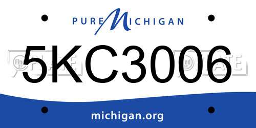 5KC3006 Michigan License Plate
