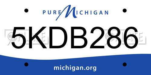 5KDB286 Michigan License Plate
