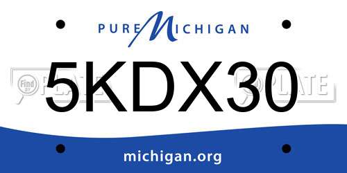 5KDX30 Michigan License Plate