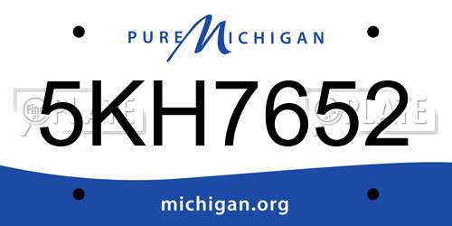5KH7652 Michigan License Plate
