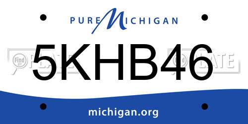5KHB46 Michigan License Plate