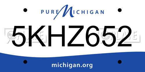 5KHZ652 Michigan License Plate