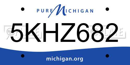 5KHZ682 Michigan License Plate
